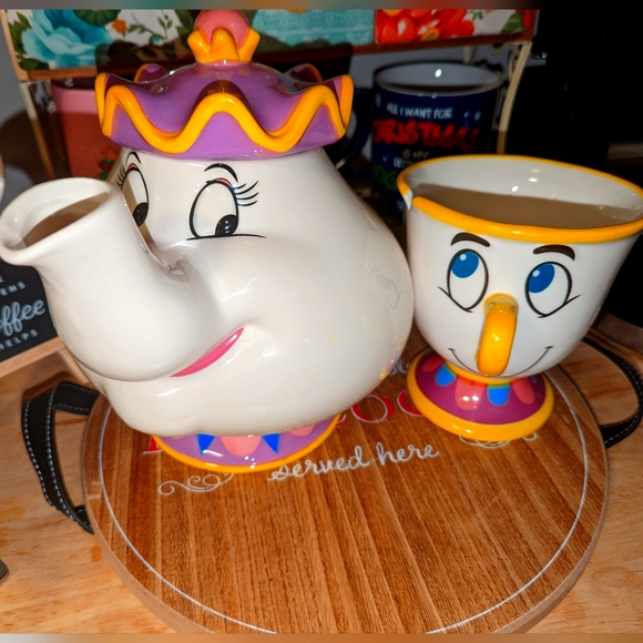 Mrs. Pott Kettle and Chip Mug set Beauty and the beast - Picture 1 of 2